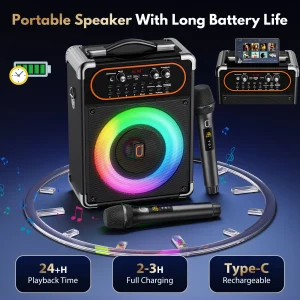 S68 Karaoke Speaker with 2 Microphones